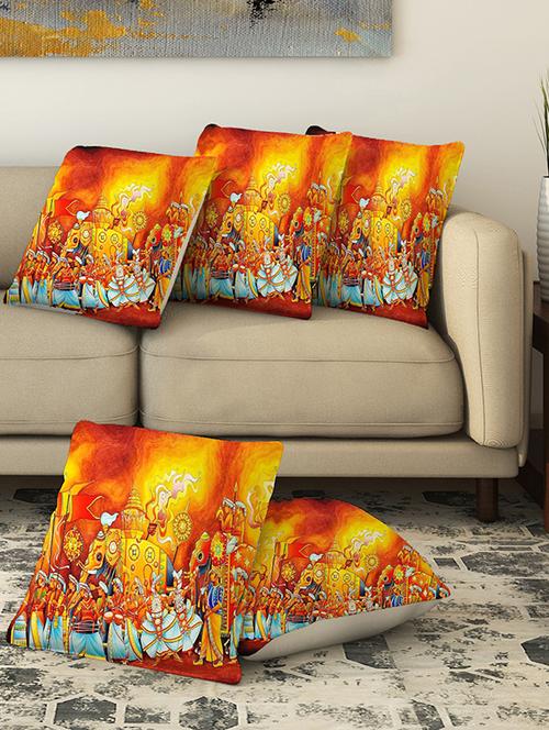 la verve digital printed canvas cushion cover - 13462862 - Very Small Image - 1