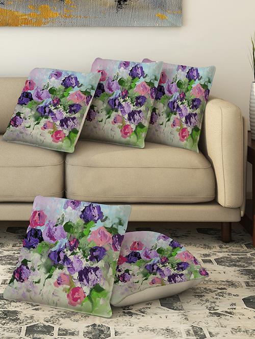 la verve digital printed canvas cushion cover - 13462901 - Very Small Image - 1