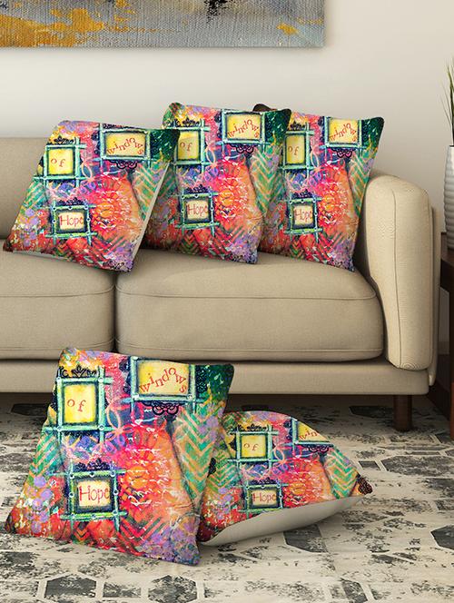 la verve digital printed canvas cushion cover - 13462919 - Very Small Image - 1