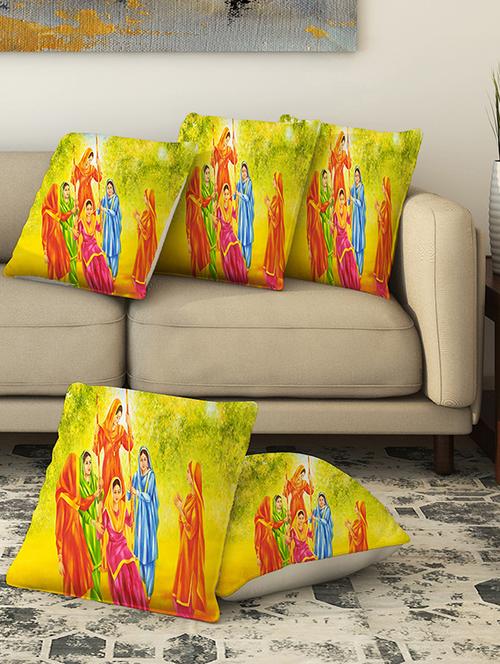 la verve digital printed canvas cushion cover - 13462940 - Very Small Image - 1