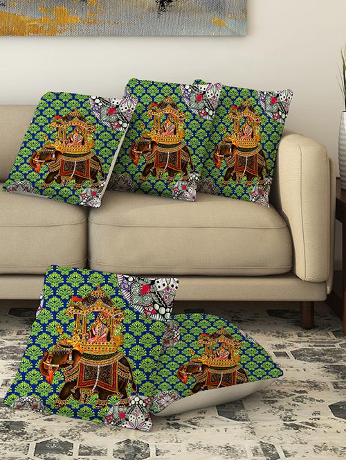 la verve digital printed canvas cushion cover - 13462950 - Very Small Image - 1