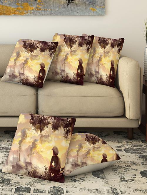 la verve digital printed canvas cushion cover - 13462996 - Very Small Image - 1