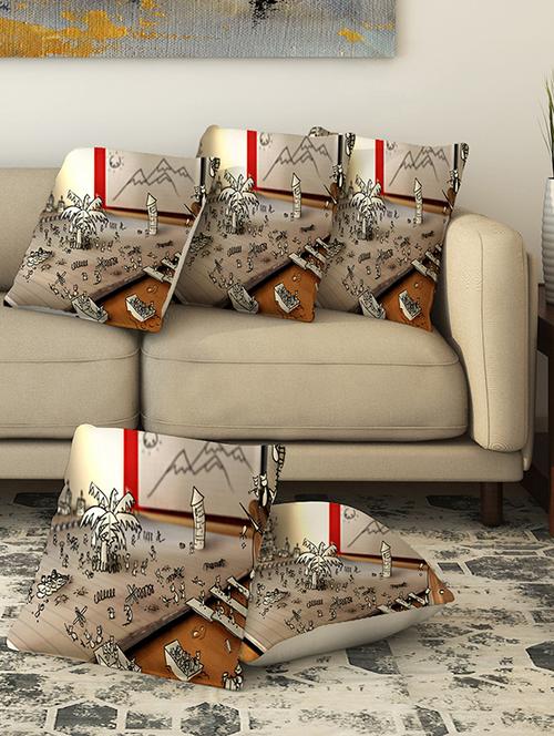 la verve digital printed canvas cushion cover - 13462997 - Very Small Image - 1