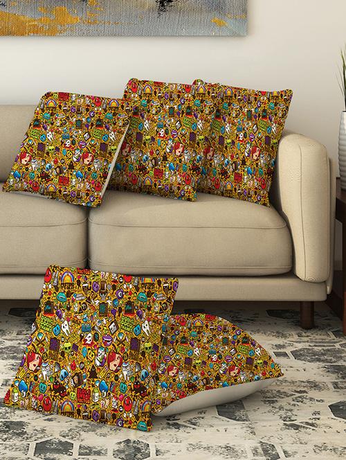 la verve digital printed canvas cushion cover - 13463003 - Very Small Image - 1