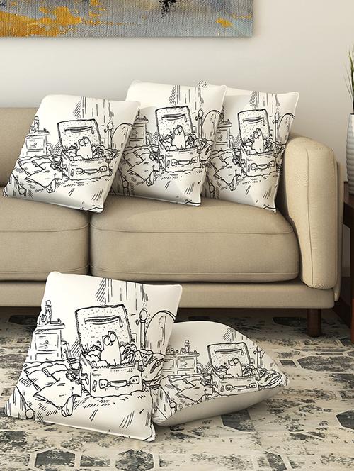la verve digital printed canvas cushion cover - 13463006 - Very Small Image - 1