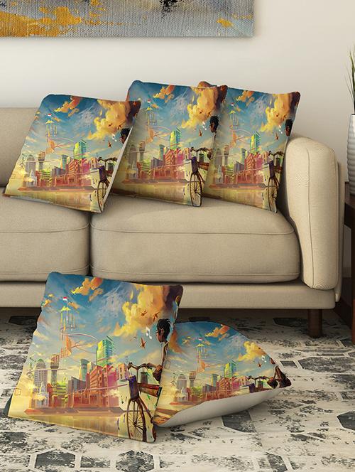 la verve digital printed canvas cushion cover - 13463012 - Very Small Image - 1