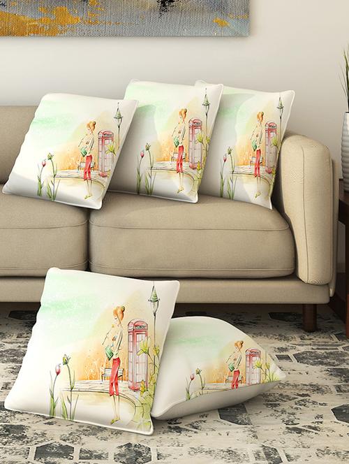 la verve digital printed canvas cushion cover - 13463018 - Very Small Image - 1