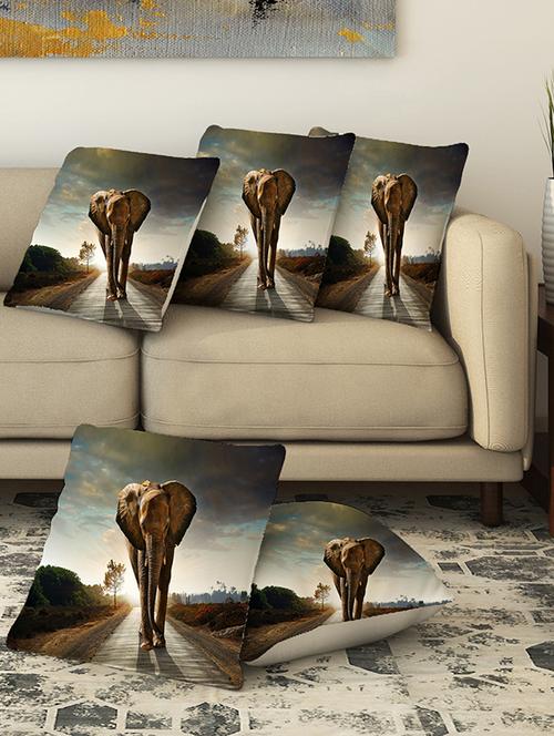 la verve digital printed canvas cushion cover - 13463030 - Very Small Image - 1