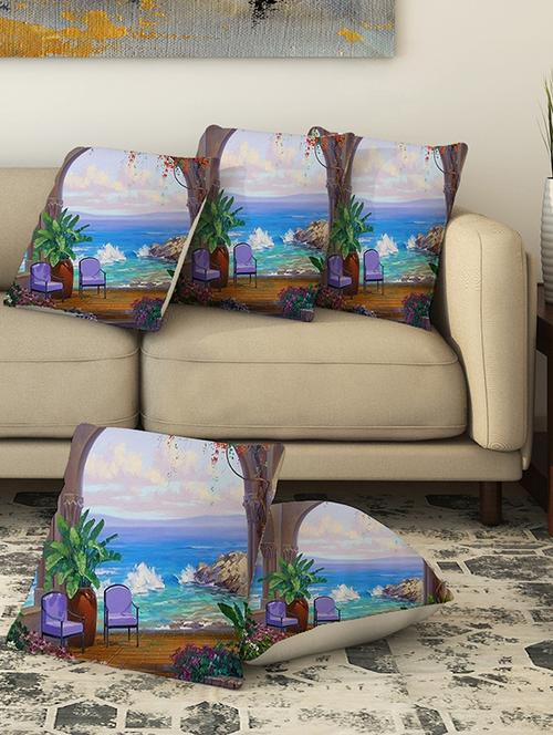 la verve digital printed canvas cushion cover - 13463044 - Very Small Image - 1