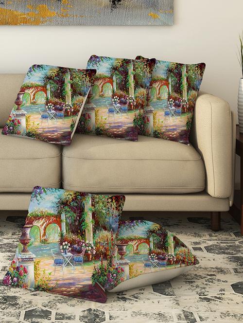 la verve digital printed canvas cushion cover - 13463046 - Very Small Image - 1