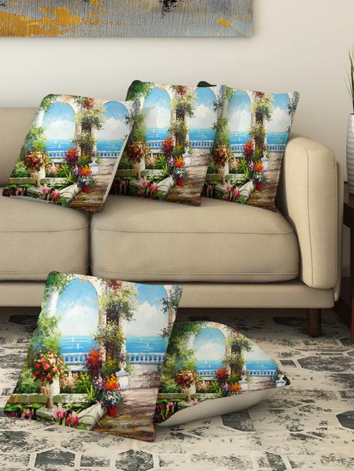 la verve digital printed canvas cushion cover - 13463058 - Very Small Image - 1