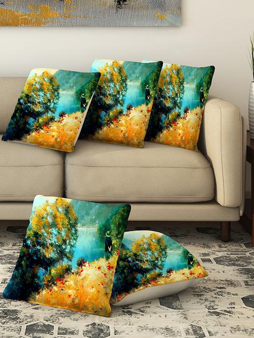 la verve digital printed canvas cushion cover - 13463063 - Very Small Image - 1