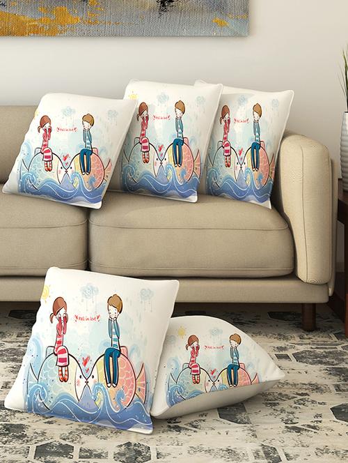 la verve digital printed canvas cushion cover - 13463096 - Very Small Image - 1