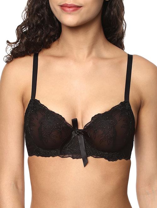 black nylon regular bra - 13463869 - Very Small Image - 1