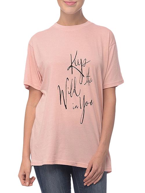 pink printed cotton regular tee - 13464851 - Very Small Image - 1
