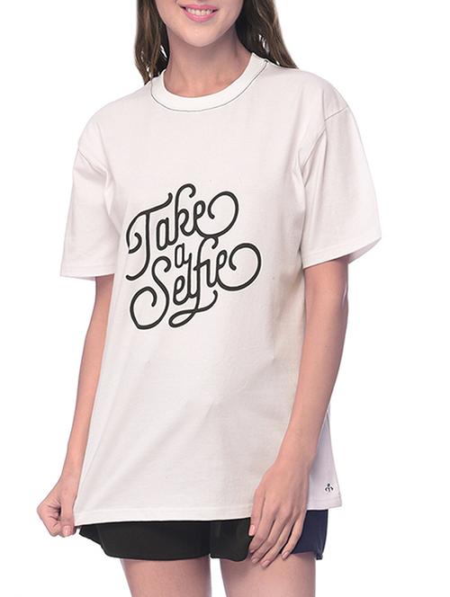 white printed cotton regular tee - 13464855 - Very Small Image - 1