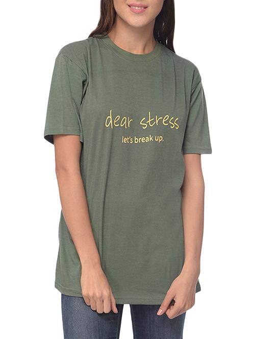 green printed cotton regular tee - 13464869 - Very Small Image - 1