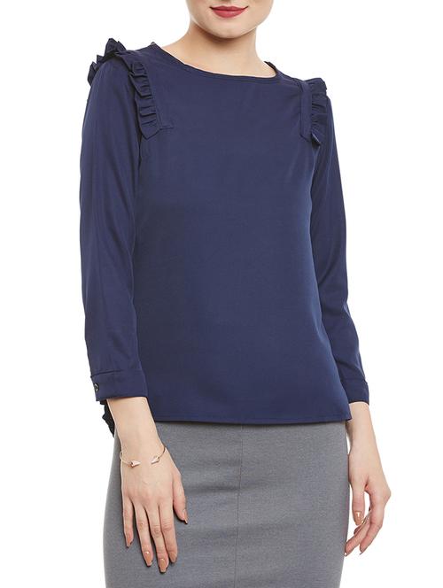 frill detail solid top - 13465132 - Very Small Image - 1