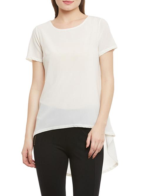 white crepe asymmetric top - 13465144 - Very Small Image - 1