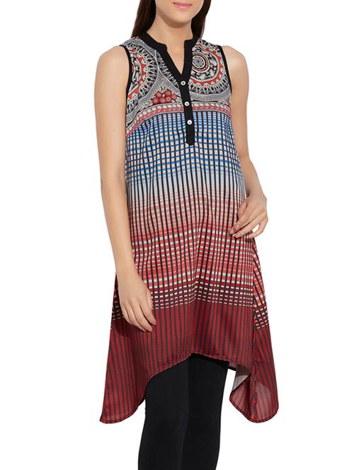 multi colored asymmetric kurta - 13466270 - Very Small Image - 1