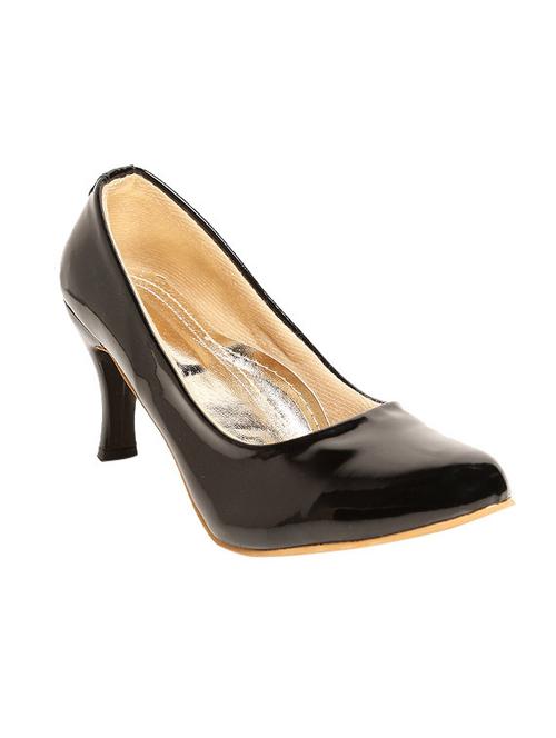 black leatherette slip on pumps - 13466553 - Very Small Image - 1