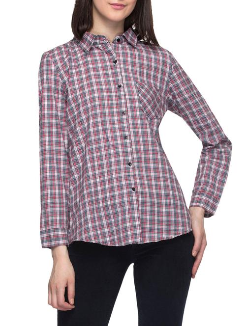 purple cotton regular shirt - 13467375 - Very Small Image - 1