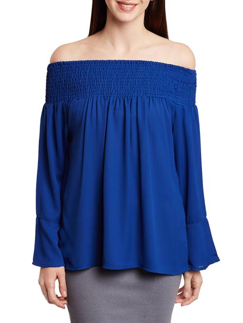 smocked off shoulder top - 13468039 - Very Small Image - 1