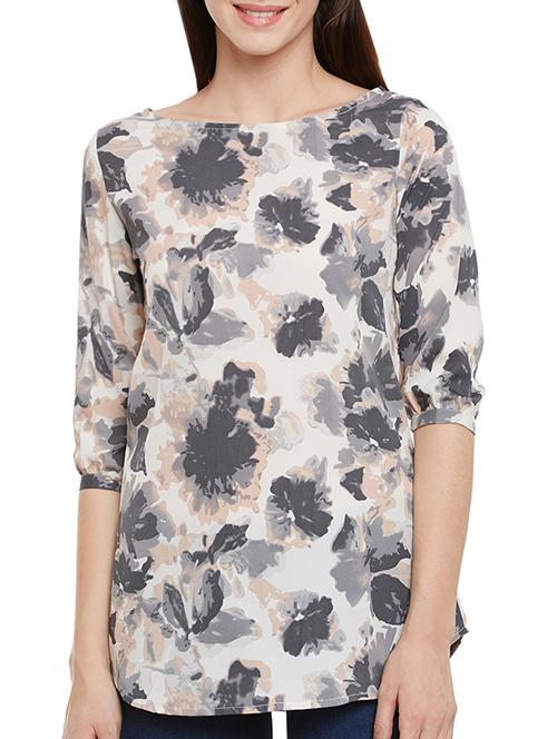 women's straight boat neck top - 13468041 - Very Small Image - 1