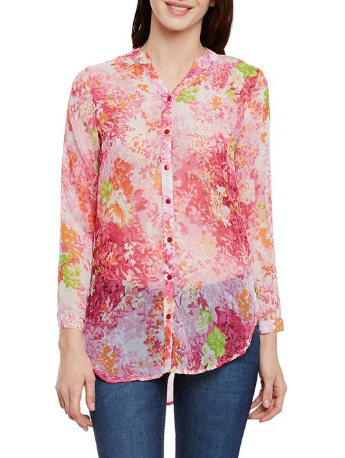 pink chiffon regular shirt - 13468055 - Very Small Image - 1