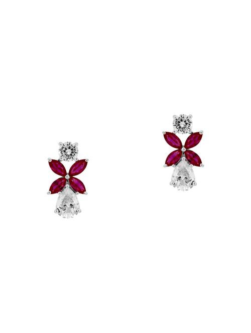 pink silver studs earrings - 13468669 - Very Small Image - 1