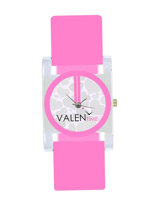 valentime pink silicone strap watch - 13469404 - Very Small Image - 1