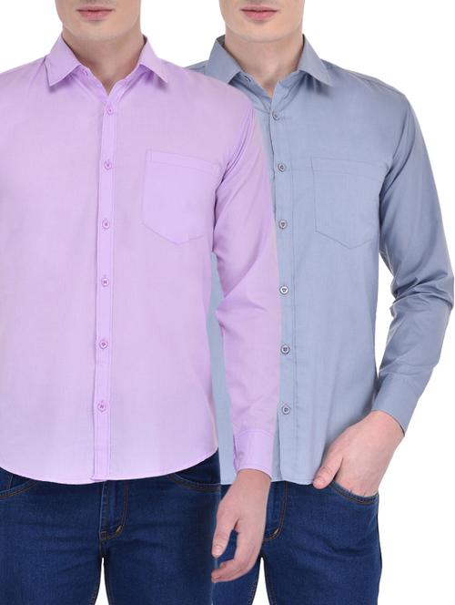 multi colored set of 2 cotton blend casual shirt - 13470198 - Very Small Image - 1
