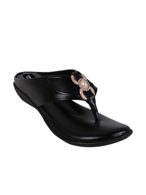 black leather toe separator sandals - 13470313 - Very Small Image - 1