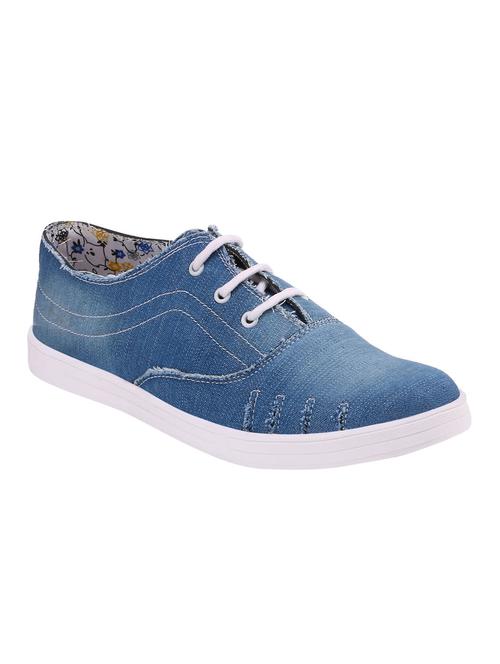 light blue denim lace up sneakers - 13470385 - Very Small Image - 1