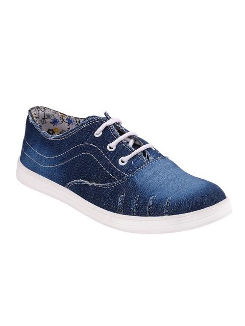 blue denim lace up sneakers - 13470387 - Very Small Image - 1