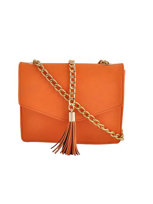 orange leather sling bag - 13478668 - Very Small Image - 1