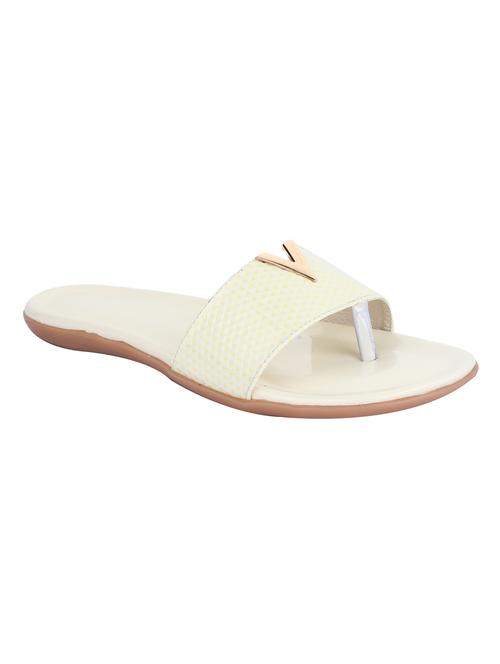 white leatherette toe separator sandals - 13479190 - Very Small Image - 1