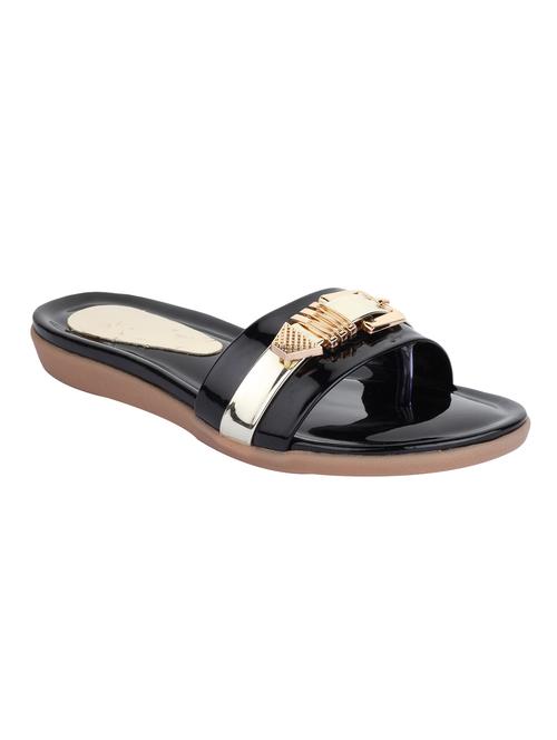 black leatherette toe separator sandals - 13479194 - Very Small Image - 1