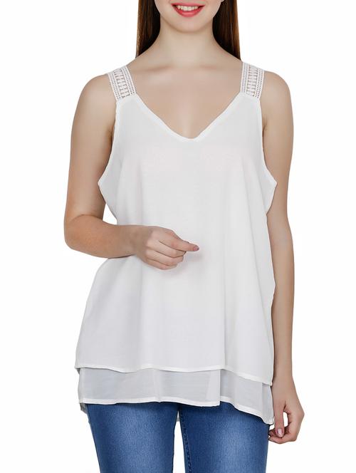 solid white sleeveless top - 13479739 - Very Small Image - 1