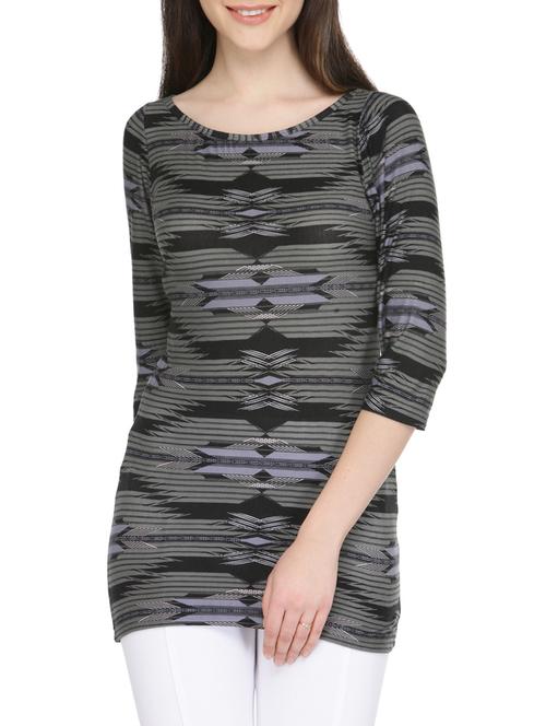 grey printed viscose top - 13480097 - Very Small Image - 1
