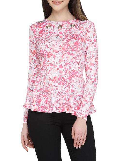 eyelet detail floral top - 13480859 - Very Small Image - 1