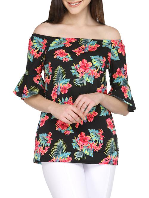 off shoulder floral top - 13480868 - Very Small Image - 1