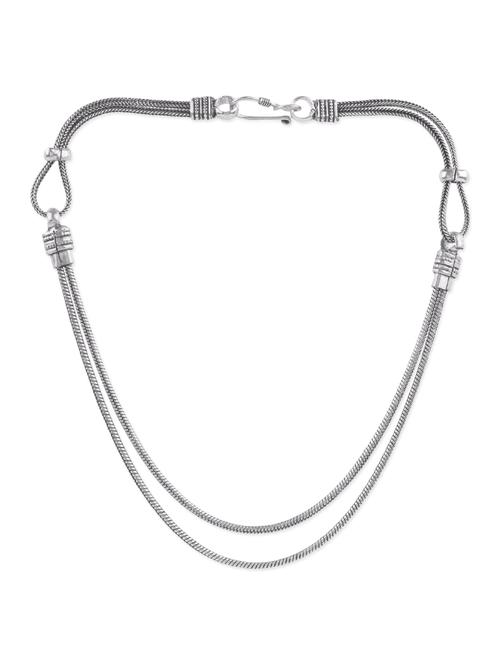 silver metal long necklace - 13496527 - Very Small Image - 1