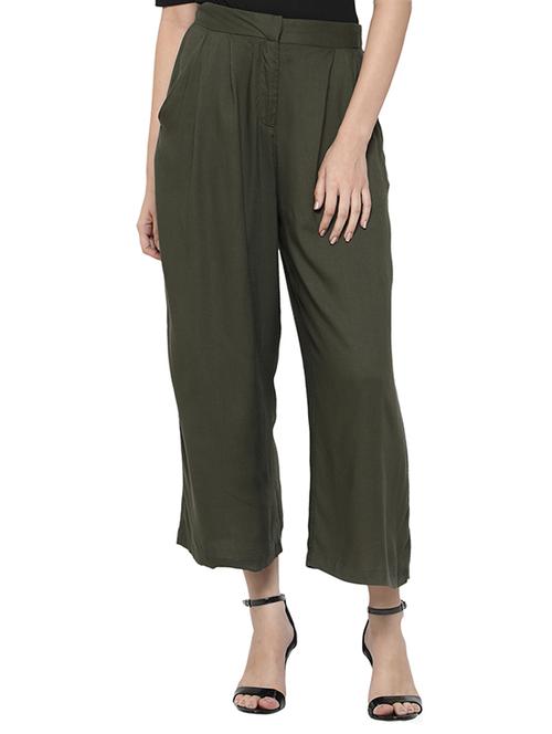 green pleated palazzo - 13500575 - Very Small Image - 1