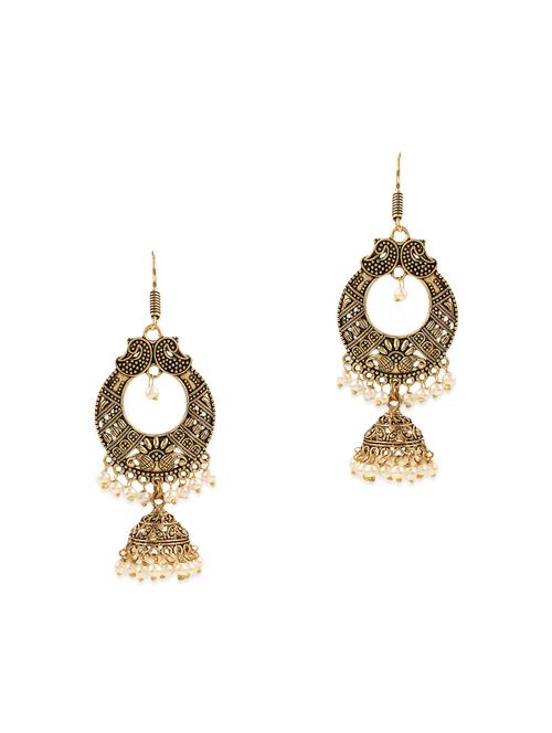 brown metal chandellier earring - 13502089 - Very Small Image - 1