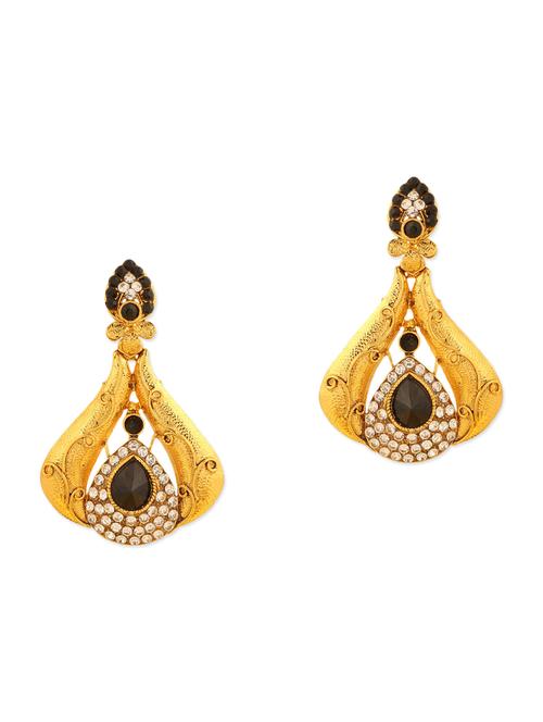 black metal drop earrings - 13502124 - Very Small Image - 1