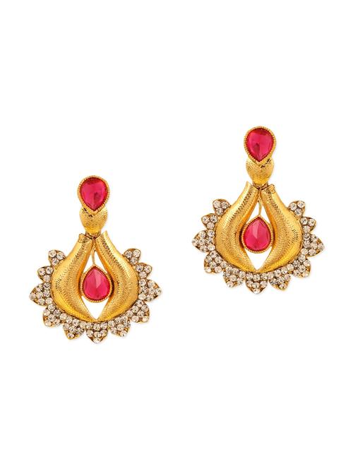 pink metal drop earrings - 13502127 - Very Small Image - 1