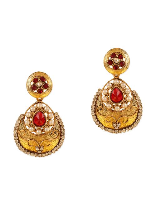red metal drop earrings - 13502129 - Very Small Image - 1