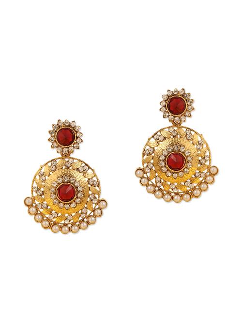 red metal drop earrings - 13502147 - Very Small Image - 1