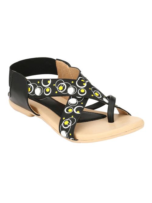 black leatherette back strap sandals - 13533612 - Very Small Image - 1